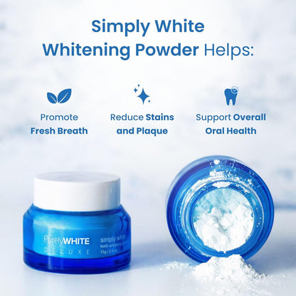 , Whitening Powder - Removes Stains, No Sensitivity - Enamel-Safe Toothpaste Whitening Powder for Coffee, Tea, Food, Wine, and Tobacco Stains.